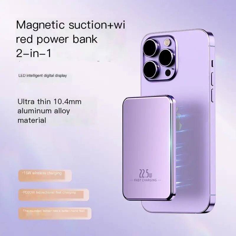 New MagSafe Aluminum Magnetic Power Bank 5000mAh