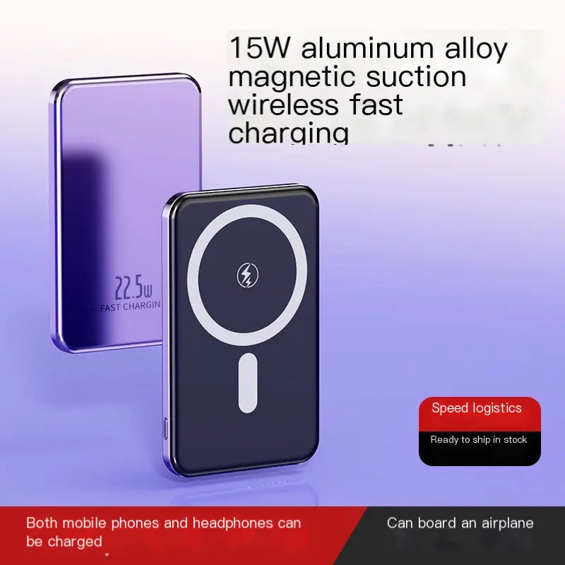 New MagSafe Aluminum Magnetic Power Bank 5000mAh