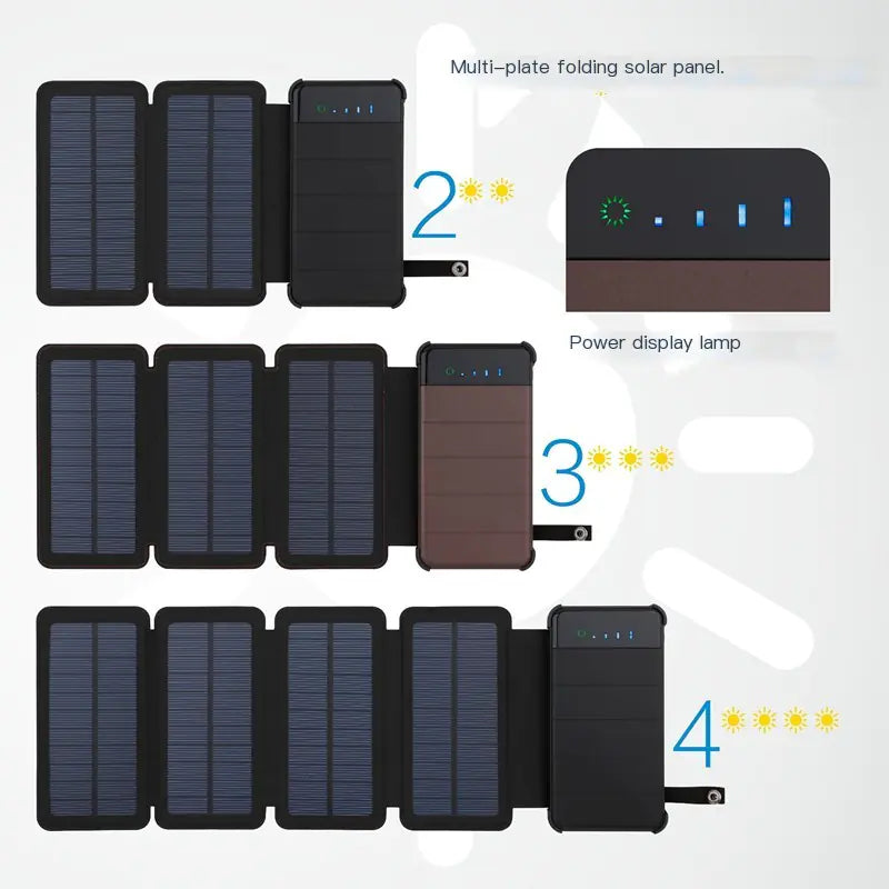 Foldable Solar Power Bank with Detachable Design
