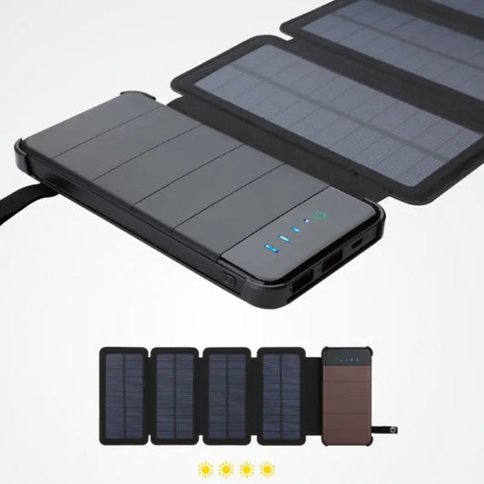 Foldable Solar Power Bank with Detachable Design